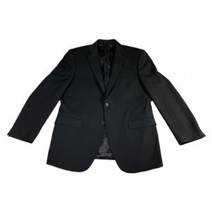 Marc New York Andrew Marc Mens 40L Blazer Black Stretch Two-Buttons Suit Jacket